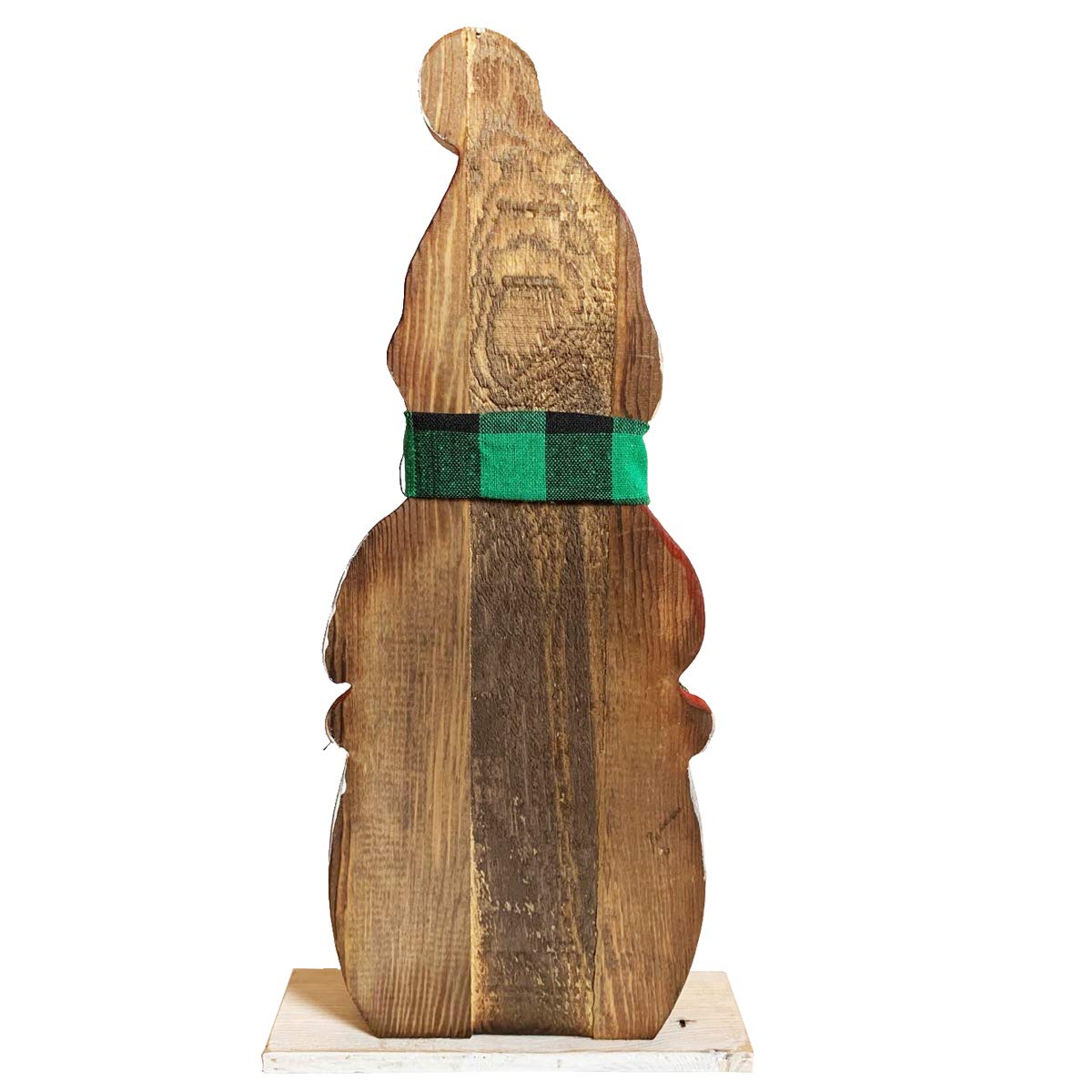Grace Home Rustic Wood Standing Snowman Figurines Christmas Ornament Tabletop Mantel Centerpieces Decoration 14.5" H (Snowman)
