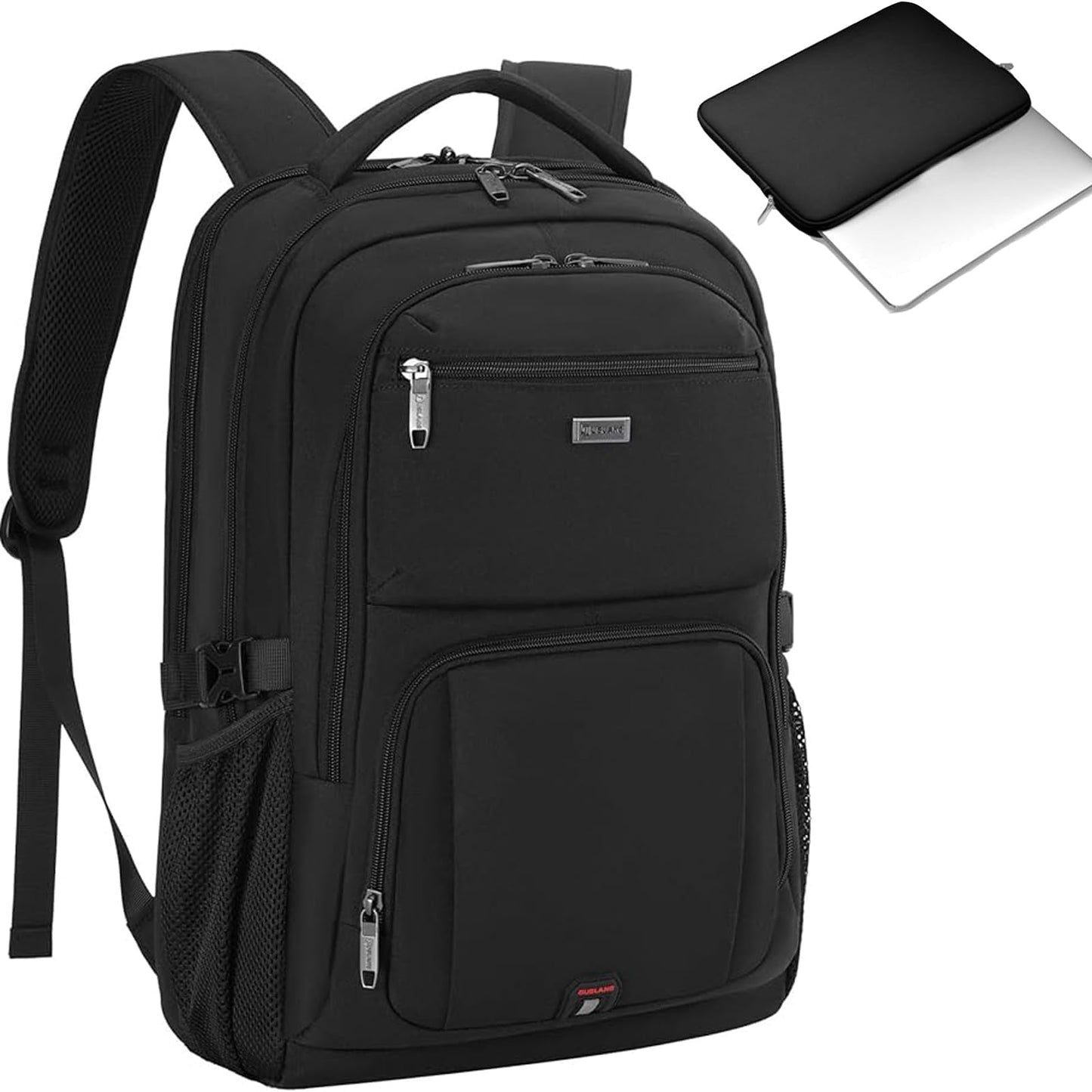 DUSLANG 17 Inch Laptop Backpack for Travel Water Resistant College Backpack for Men Women Laptop Bag with USB Charging Port Tablet Sleeve Bag, Black