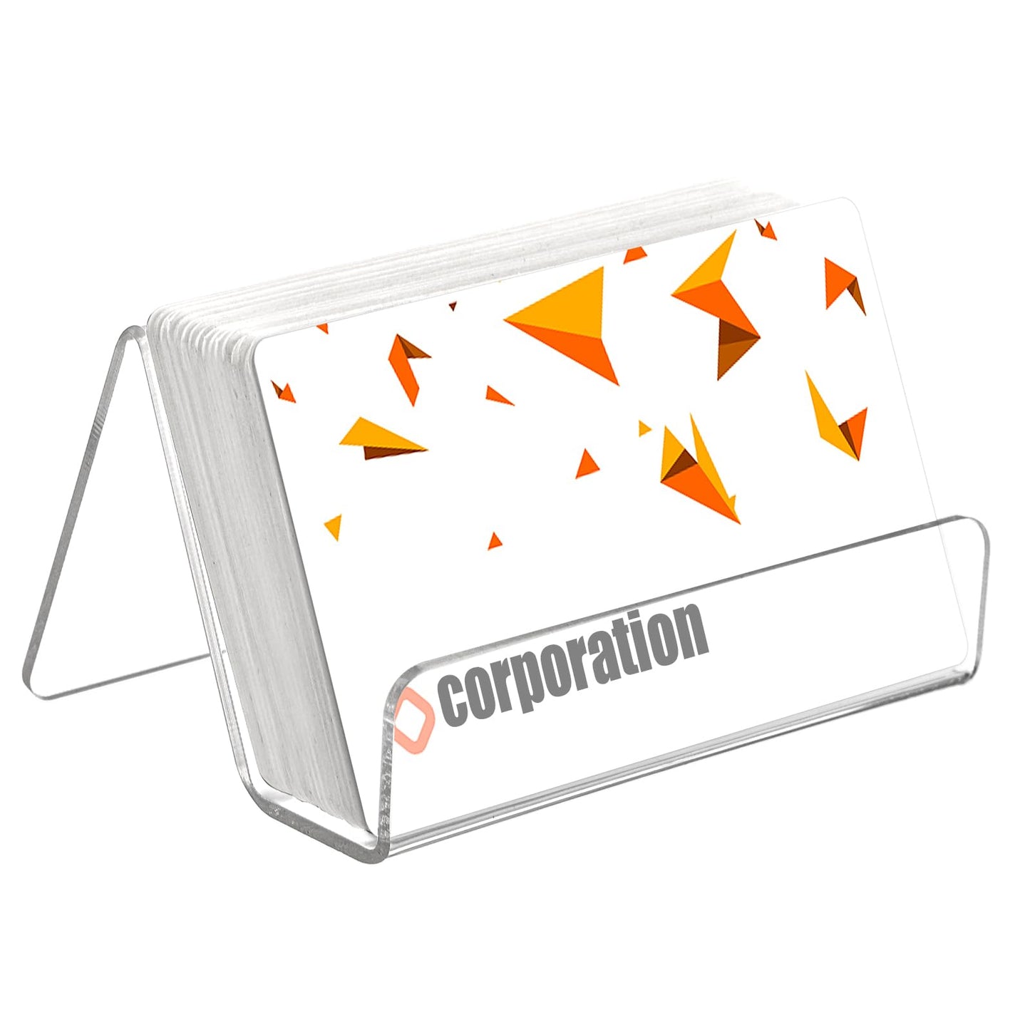 Hedume 12 Pack Business Card Holder for Desk, Office Acrylic Business Card Table Top Display Holders, Clear Name Card Holder Stand, Capacity: 50 Cards