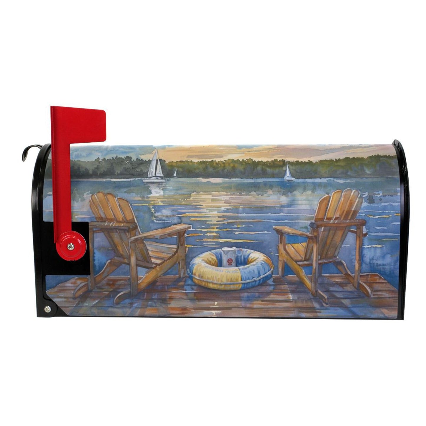 ALAZA Waterfront Retreat Nautical Magnetic Mailbox Cover MailWraps Garden Yard Home Decor for Outside Standard Size-18"x 20.8"…