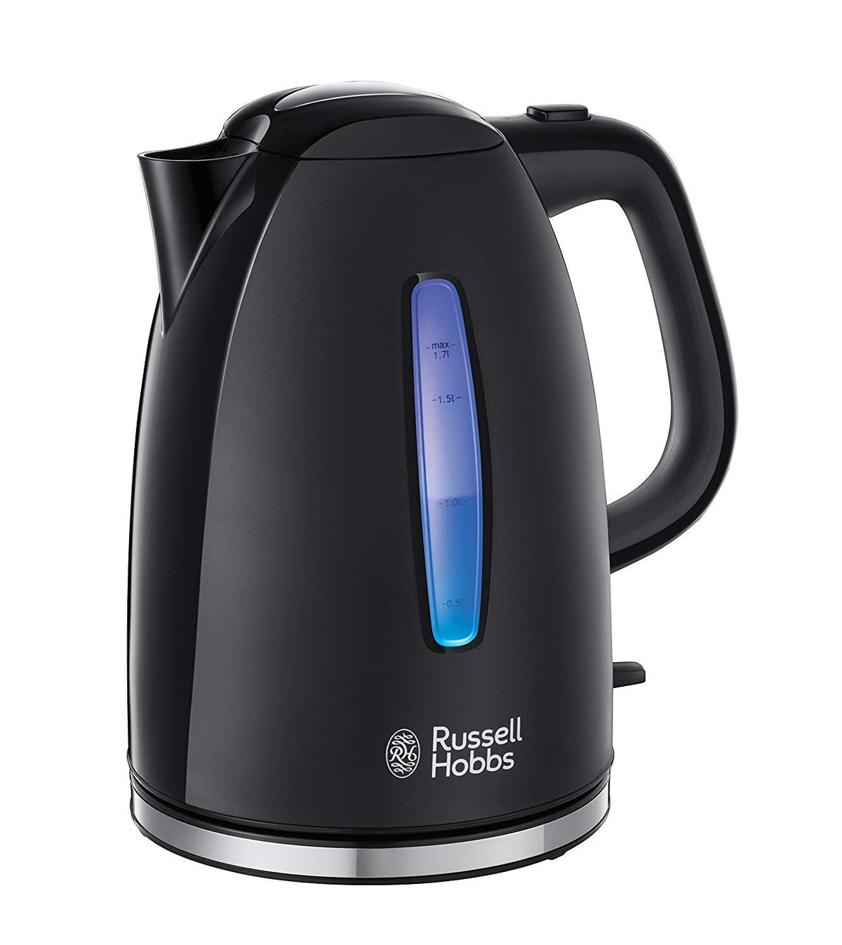 Russell Hobbs Textures+ Kettle [1.7 L, 2400 W, Blue LED Lighting] (Quick Boil Function, Removable Limescale Filter, Illuminated Water Level Indicator, Automatic Lid Opening) Tea Maker 22591-70