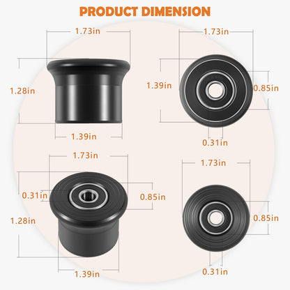6-Pack Sliding Seat Rollers Replacement for Bowflex Home Gym, Compatible with Blaze, PR1000, Classic, Elite, Motivator 2, Sport & Ultimate 2 Models, Seat Rail Roller Wheels Kit
