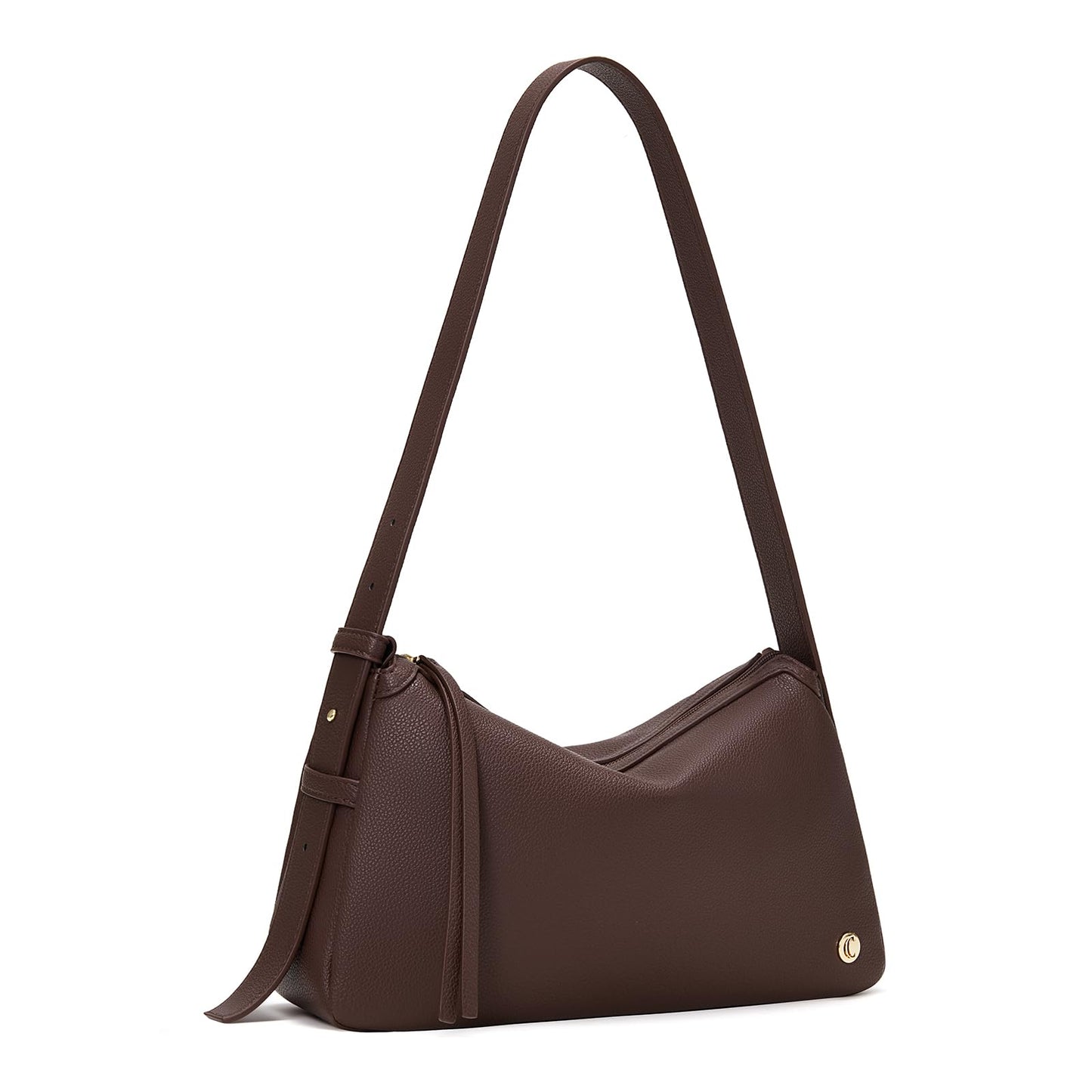 CLUCI Brown Shoulder Bag for Women, Cute Purses and Handbag, Soft Hobo Bag Clutch Purse with Adjustable Wide Shoulder Strap