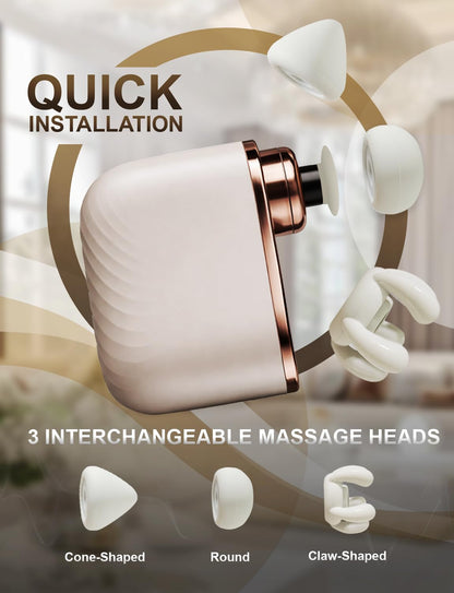 LYNTEK Mini Massage Gun - Small Handheld Muscle Massager with Percussion Deep Tissue, 5 Adjustable Vibration Frequency & 3 Interchangeable Heads - Portable Pocket Massage Gun for Gym, Travel, Office