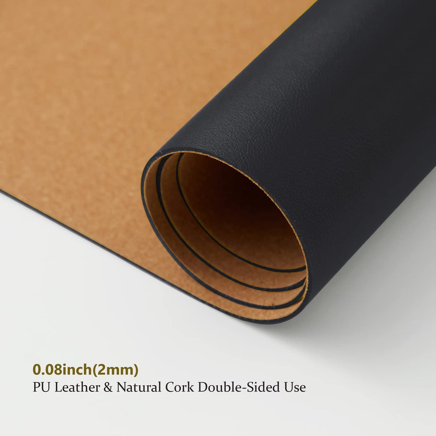 Cork Desk Mat - Dual-Sided Desk Pad for Office and Home - Desk Organization and Accessories - Ideal for Large Mouse Pad and Desk Mats on Top of Desks(Black,80cmx 40cm)