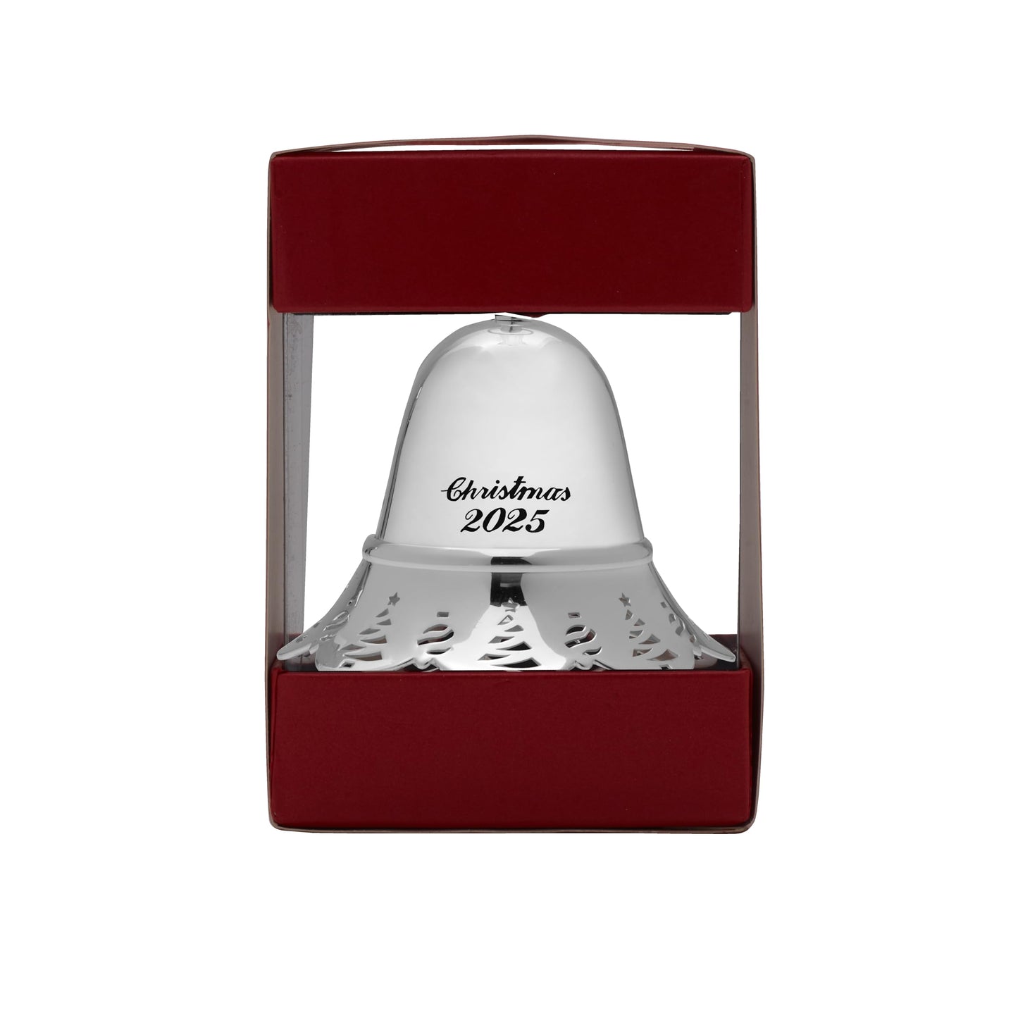 Towle Silver Plated Musical Christmas Bell Ornament 2025-45th Edition Annual Collectible Tree Decoration, Plays We Wish You a Merry Christmas, Dated Keepsake with Ribbon