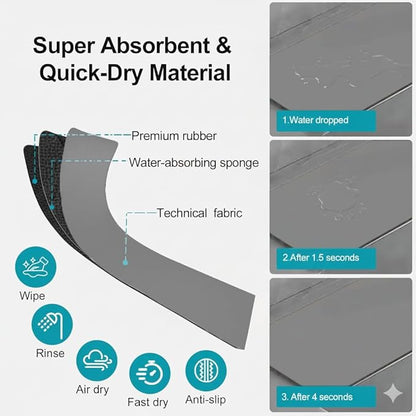 Customizable Faucet Mat for Kitchen Sink: 30"L x 5.5"W DIY Cuttable Bathroom
