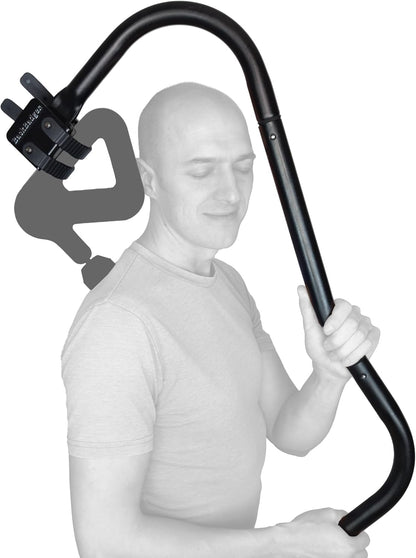 BackBadger Percussive Massage Gun Holder for Back, Compatible with Most Massage Guns, for Hard to Reach Areas - Black