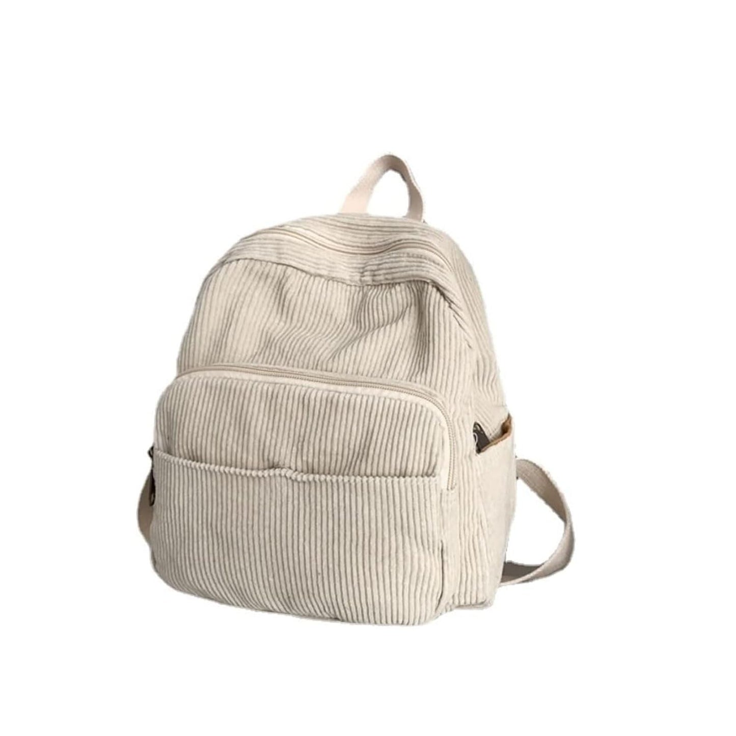 Eagerrich Small Mini Backpack Purse for Women Travel Corduroy Bag for Women Cute Aesthetic(White)
