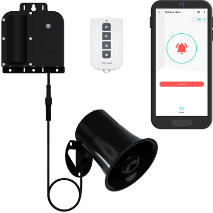 YoLink Outdoor Security Siren & Smart Alarm Controller Kit - Loud 110 dB, Wireless, Battery-Powered, 1/4 Mile Range, Android-iOS App, Alexa, Google, IFTTT, Home Assistant, Hub Required!