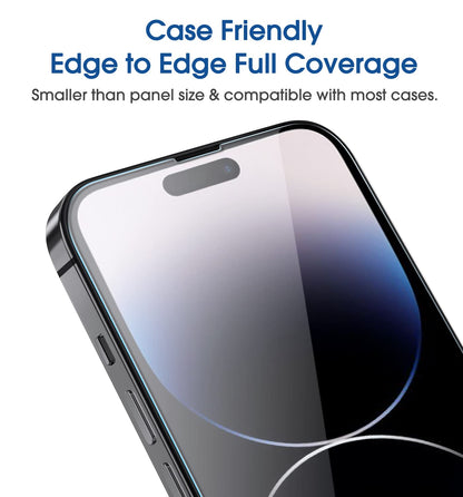 amFilm Easiest Installation OneTouch for iPhone 14 Pro [6.1 Inch] Screen Protector Tempered Glass, Auto-Alignment Tech, Bubble Free and Full Coverage Case Friendly, Anti-Scratch 2 Pack