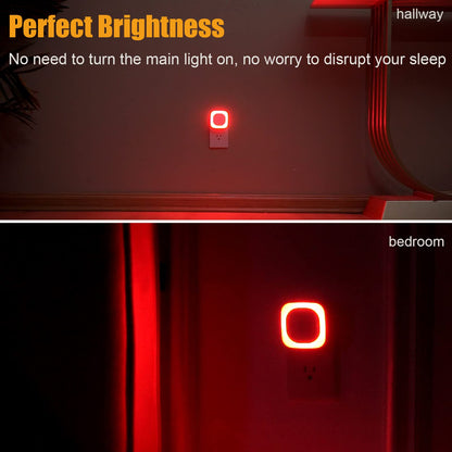 YUNLEX 2 Pack Plug in Dimmable Red Night Light, Auto Dusk to Dawn Sensor, LED Night Light, Soft Glow, Diffused Light, for Baby Nursery, Kids, Bathroom, Hallway, Bedroom, Kitchen, as Gifts