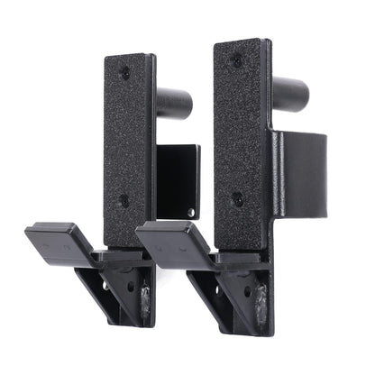 SYL Fitness J-Hooks for Squat/Power Rack - Available in 2"x2" and 3"x3", Heavy Duty J-Cups Barbell Holder with UHMW Pads (For 2"x2" Rack with 1" Hole)