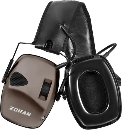 ZOHAN EM054 Electronic Shooting Ear Protection - Slim Active Noise Reduction Earmuffs with Gel Ear Pads | 4X Sound Amplification for Gun Range