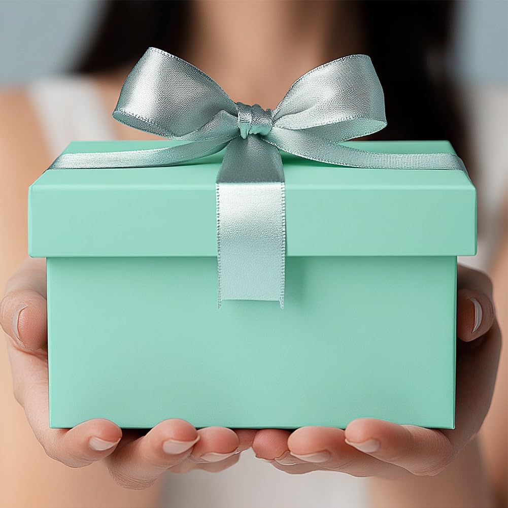 Briful Square Gift Boxes with Lids Set of 4 Teal Green Gift Box Assorted Sizes Nesting Gift Boxes for Presents Birthday Bridesmaid Wedding Valentines Christmas Party Favor Boxes