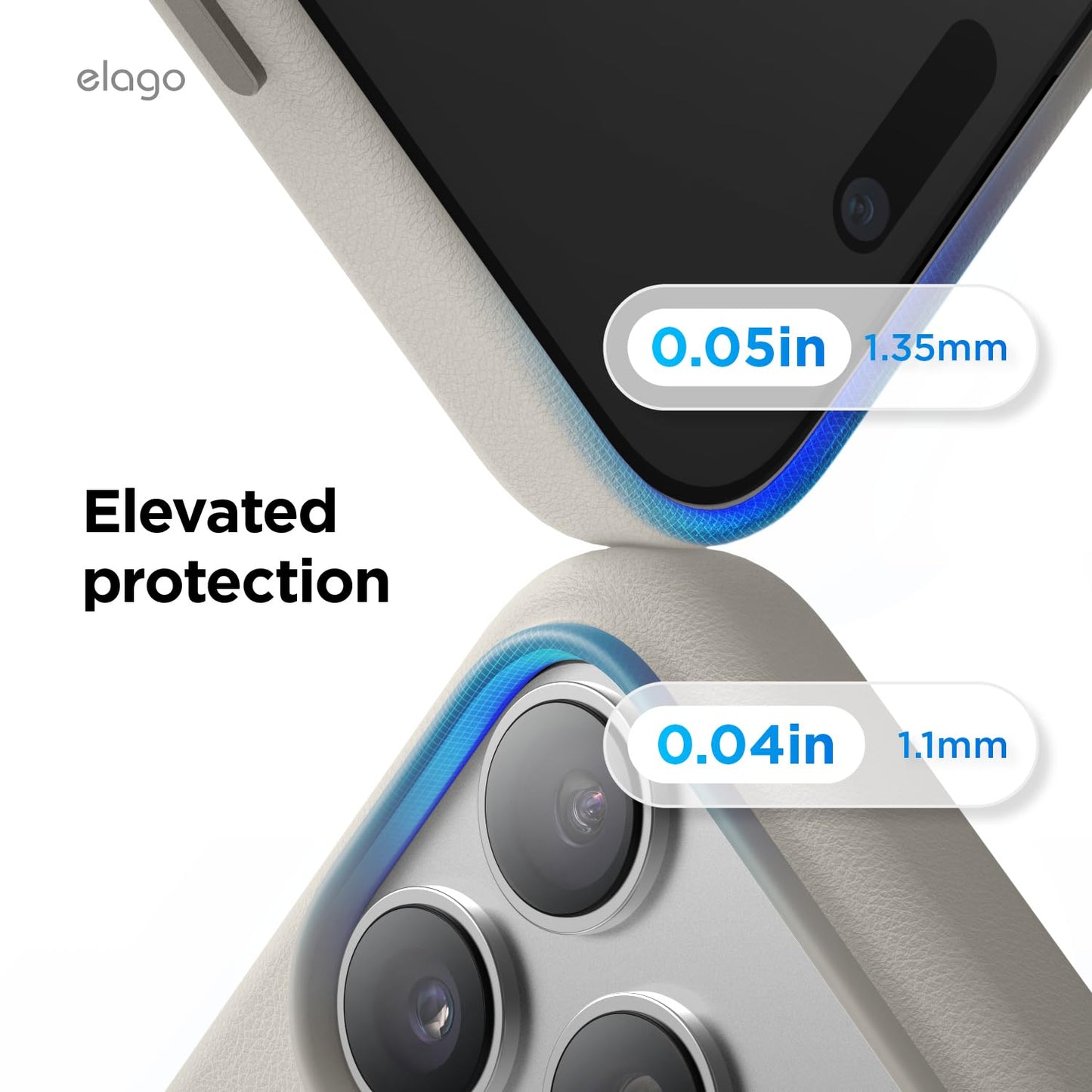 elago Magnetic Leather Case Compatible with iPhone 17 Pro Case, All MagSafe Accessories, 6.3 inch - Built-in Magnets, Durable Vegan Leather, Shockproof, Water-Resistant [Light Grey]