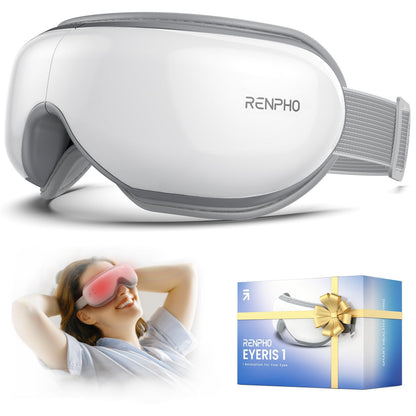 RENPHO Eyeris 1 - Eye Massager with Heat, Eye Massage Mask with Bluetooth Music, Compression, Eye Care Device for Relieve Eye Strain, Improve Sleep, Ideal Gifts for Women Men