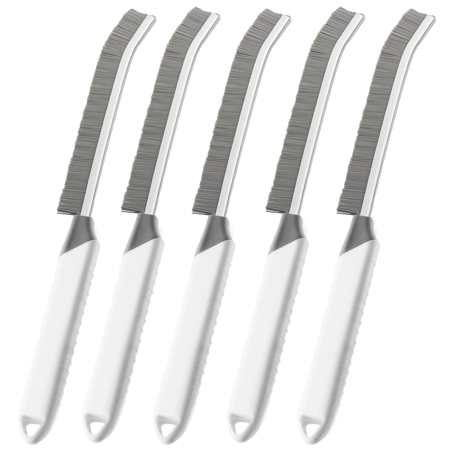 YIGAARUI Crevice Cleaning Brush Bathroom Tile Groove Gap Cleaning Brush Premium Crevice Cleaning Tool Aluminum Support with 15° Angled Head-Grout Thin Brush,Kitchen & Bathroom Tool (5PCS)