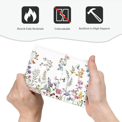 Rustic Wild Floral Vintage Watercolor Flower 3 Gang Wall Plates Decorative Triple Toggle Light Switch Cover Electrical Switchplate Unused Decorate Faceplate for Bathroom Home