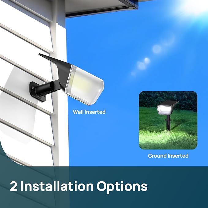 Linkind RGB Solar Christmas Lights Outdoor Spotlights IP67 Waterproof 10 Lighting Modes Solar Color Changing Lights Outdoor for Yard Garden Landscape Christmas Decorations (Multicolor, 4 Pack)