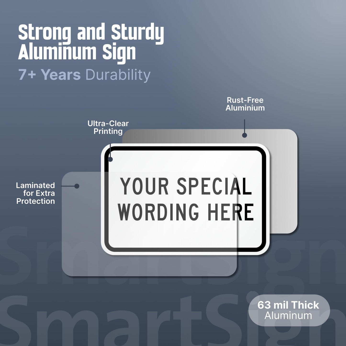 SmartSign 12"x18" Custom Sign, Add Your Text and Choose Color 63 mil Laminated Rustproof Aluminum, Fade-Proof, Personalize for Business, Home, Airbnb, Delivery, Made in USA