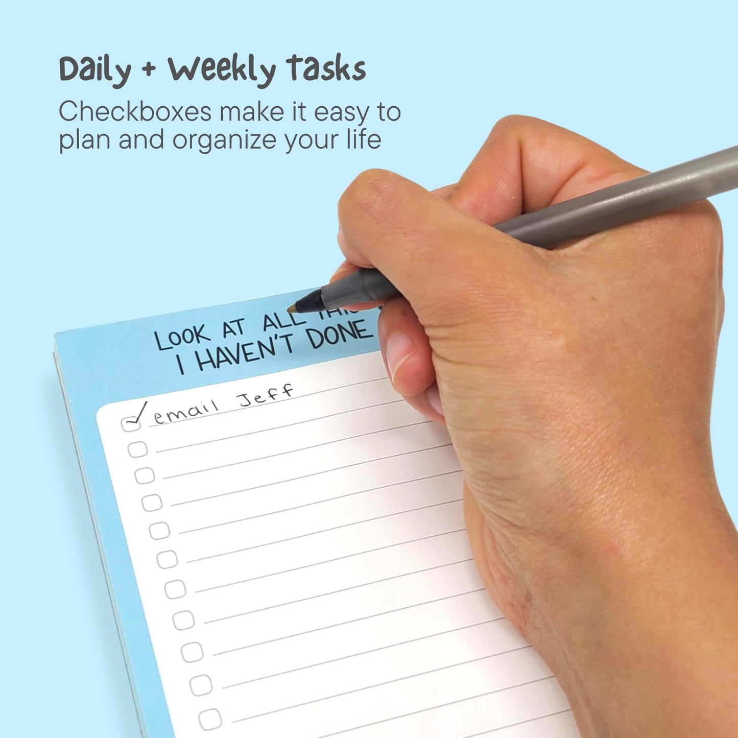 Sleazy Greetings Funny To Do List Notepad (4 Large Notepads) - 5 x 7-Inches Sarcastic Memo Pad Grocery Lists Note Pads - Funny Teacher Office Coworker Gifts for Women