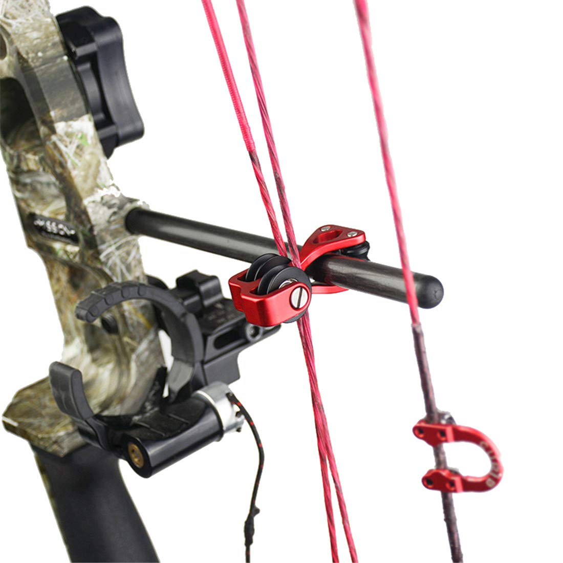 Aluminum Compound Bow Cable Slide Archery Bow String Splitter Roller Glide Replacement Bowstring Separator Arrow Pulley (Red)