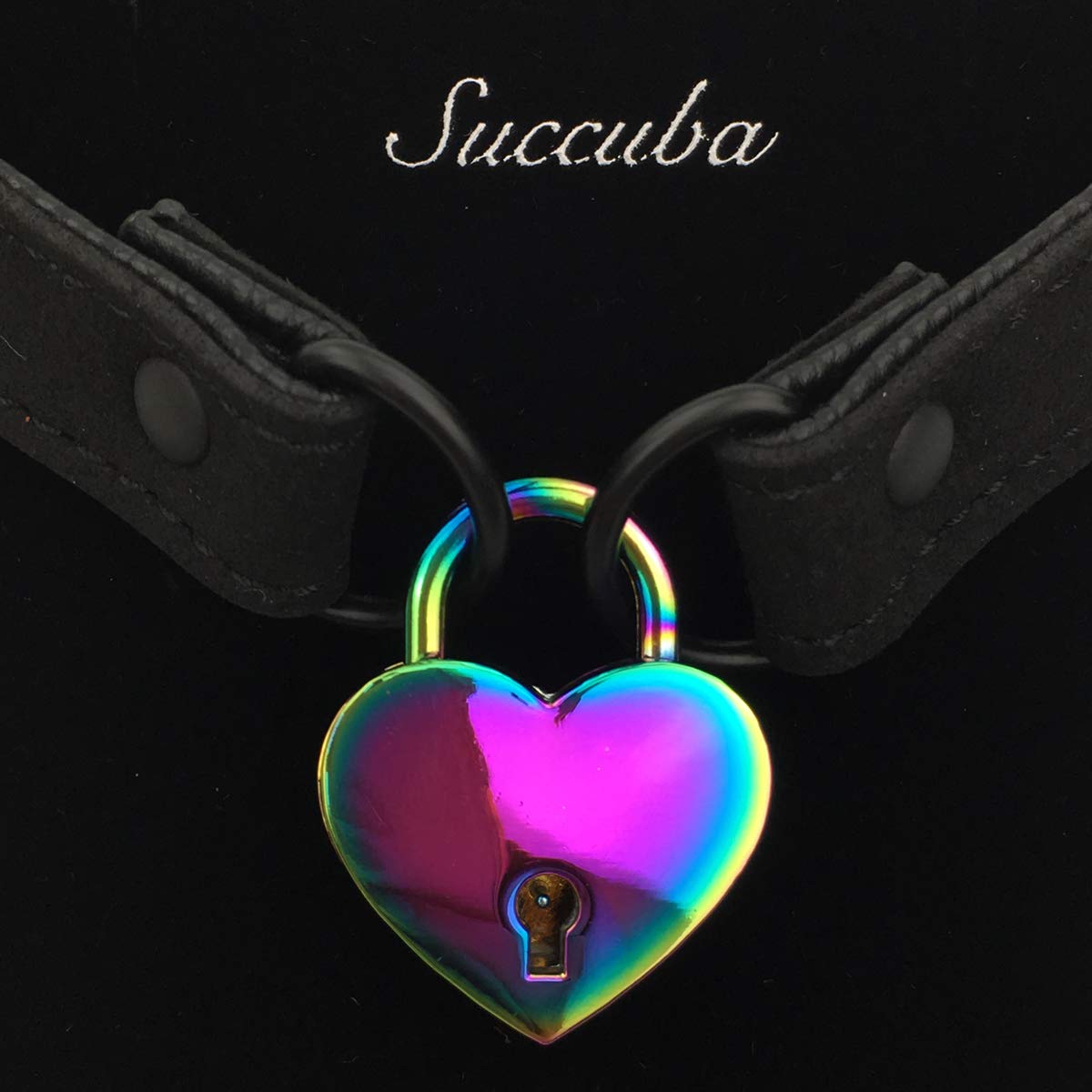 Succuba Padlock Choker Collar Necklace Lolita Collar Cat Kitty Velvet Necklace with Lock and Key For Women and Men (C, 18)