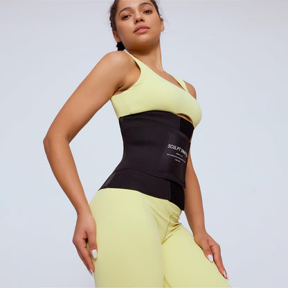 Sculpt Snatch High Height (12''Coverage) Hourglass Waist Trainer for Women–Adjustable Sweat Band for Stomach, Tummy Control&Workout Waist Trimmer(Black (Long torso),L)