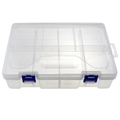 LUORNG 9x6x2.3inch PP Plastic Divided Storage Container Transparent Fishing Gear Box Organiser Waterproof Compartment Organiser DIY Craft Organiser