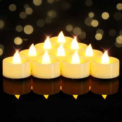 BEICHI Flameless Candles, 100 Pack Tea Lights Battery Operated, No Flickering Votive Candles LED Tea Lights for Halloween Christmas Wedding Home- Warm White, Ivory Base