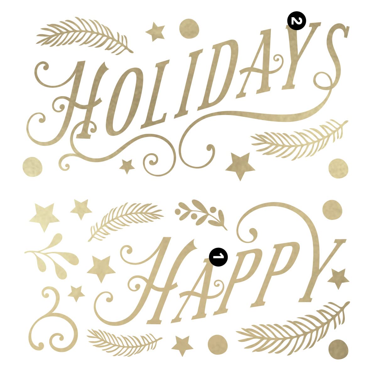 RoomMates RMK5180SCS Happy Holidays Peel and Stick Wall Decals with Metallic Ink