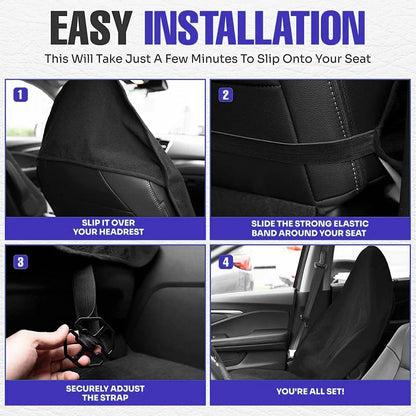 LUCYLEXIXI Waterproof Sweat Towel Car Seat Cover Sweat Carseat Protector,Perfect for Universal Anti-Slip Car Truck SUV Seat, Great for Post Gym Workout, Running, Swimming, Beach and Hiking (Black)