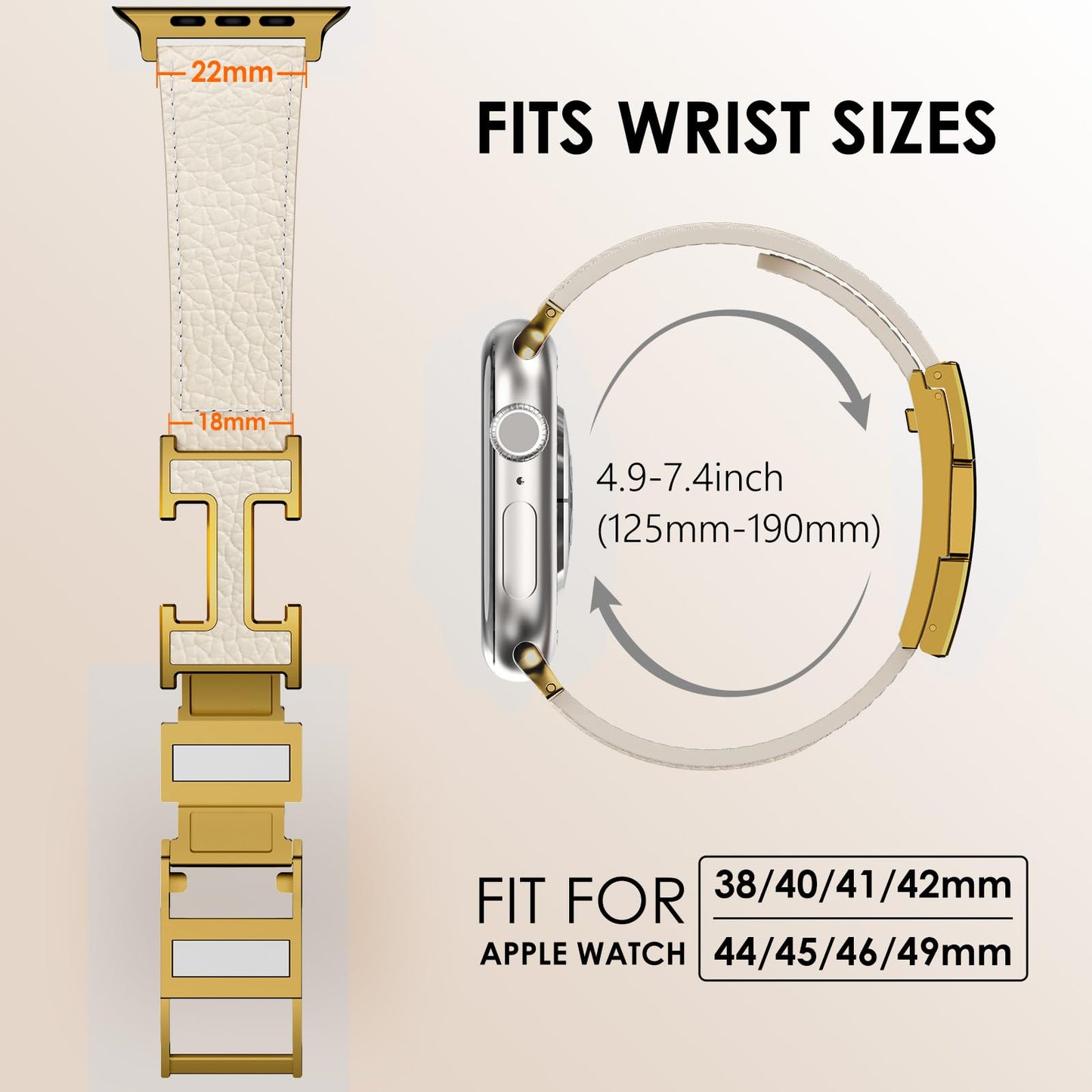 Leather Magnetic Watch Band Compatible with Apple Watch Ultra Band 49mm 46mm 45mm 44mm 42mm 41mm 40mm 38mm Replacement Strap for Women Men iWatch Ultra 3/2/1/SE3/Series 11/10/9/8/7/6/5/4/3/2/1
