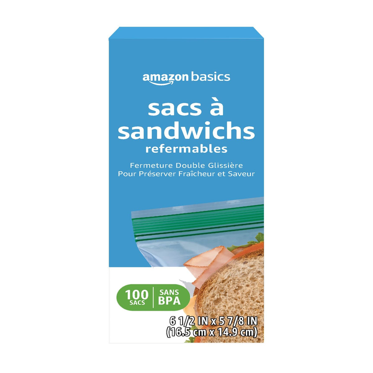 Amazon Basics Sandwich Storage Bags, 300 Count (Previously Solimo)