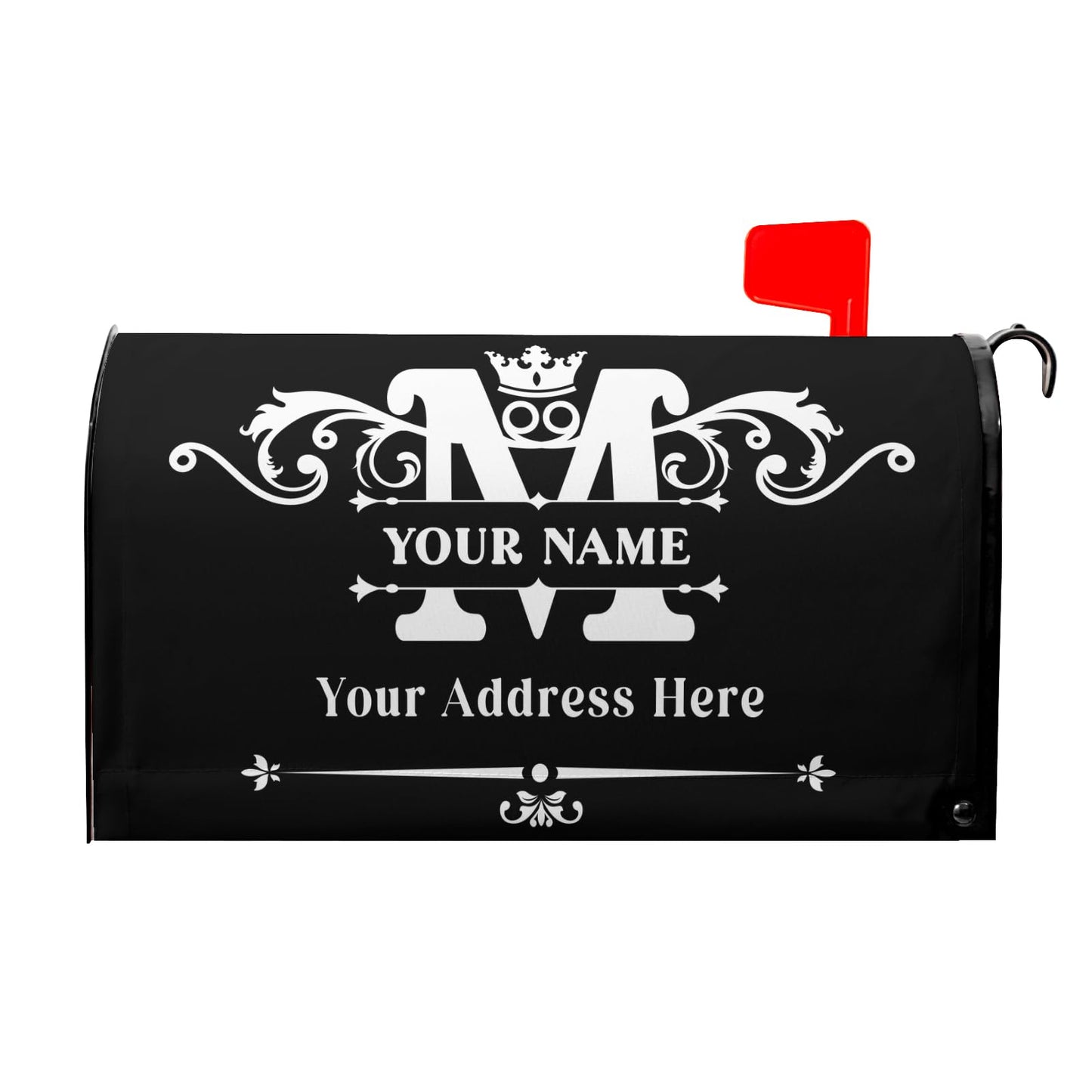 Harooni Personalized Custom Mailbox Covers Magnetic Standard Size 25.5x21 Inch Custom Monogram Family Name Mailbox Wraps Customized Address Numbers Post Letter Box Cover for Home Gadern Decor