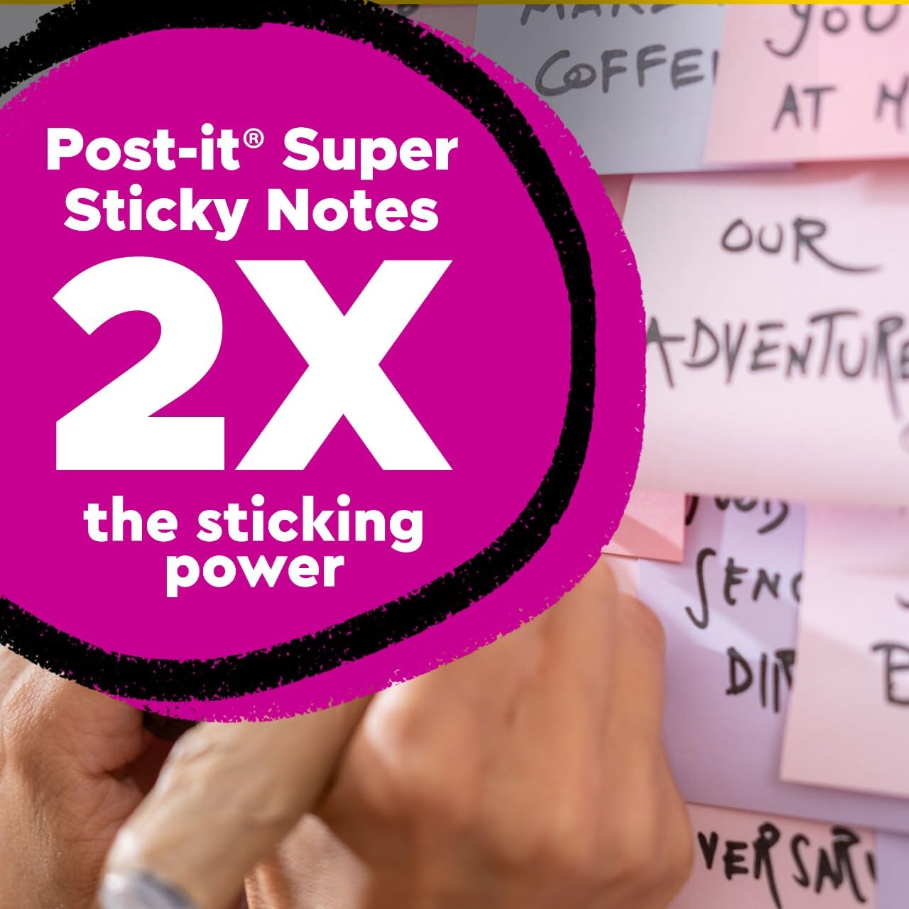 Post-it 100% Recycled Paper Super Sticky Notes, Lined, 4 in. x 4 in., 6 Pads, 70 Sheets per Pad, Oasis Collection, School Supplies and Office Products
