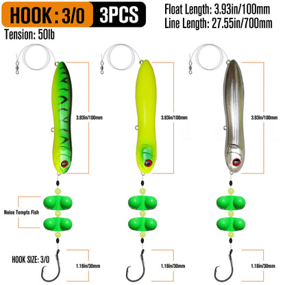 HADORAM Catfish Float Rigs with Catfish Rattles Rattling Catfishing Tackle for Bank Fishing Cooper Rig Equipment Circle Hooks for Peg Floats Santee Rig