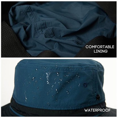 TOP-EX L/XL Sun Hats for Women & Men with Wide Brim, UV Protection UPF 50, Waterproof Safari Hat Boonie Hats, Foldable & Breathable & Adjustable for Fishing Trekking Travel, Navy 60-63CM