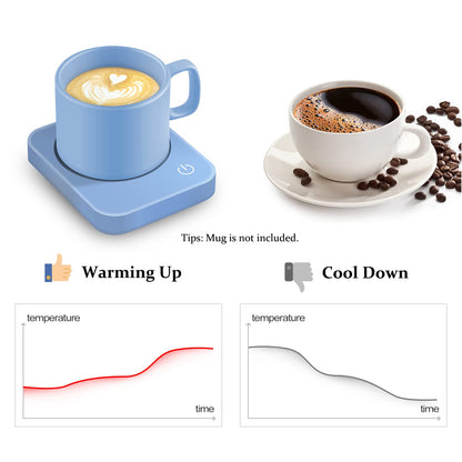 VOBAGA Mug Warmer Set, Coffee Warmer for Desk with 11oz Ceramic Mug, Auto Shut Off & 3-Temp Settings, Smart Coffee Cup Warmer, Home Office Essentials Coffee Set