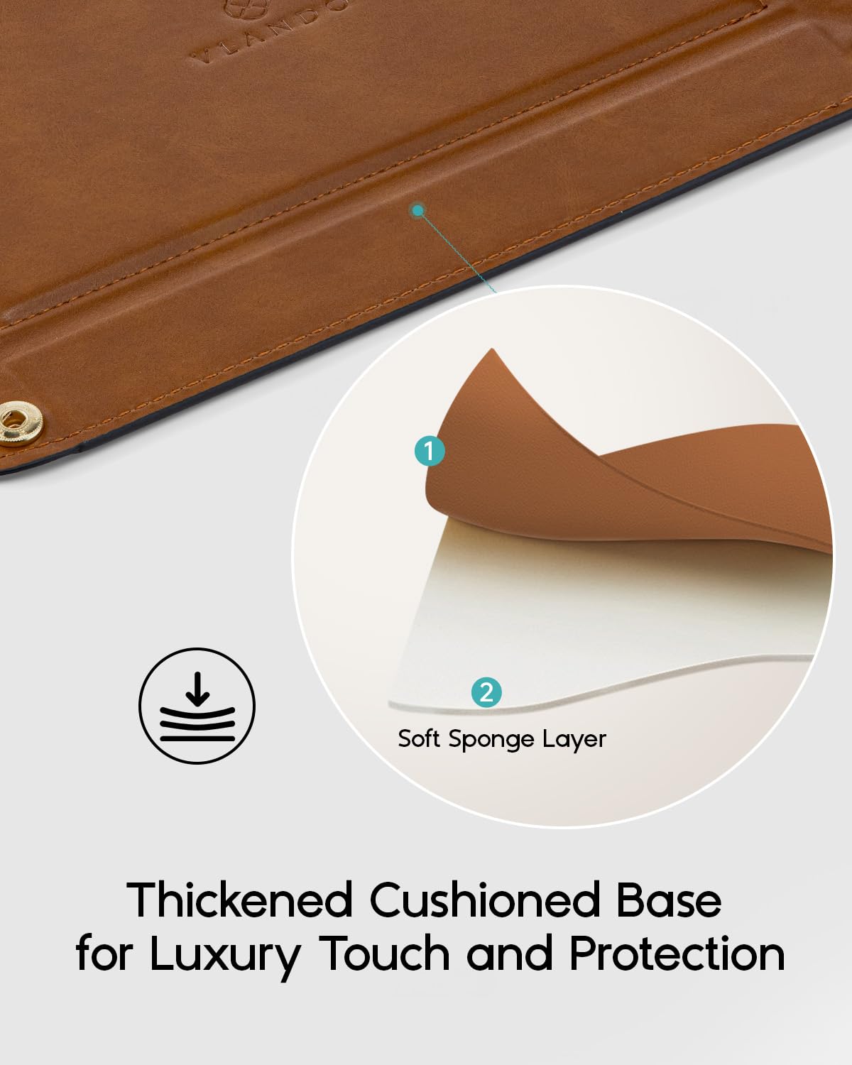 VLANDO PU Leather Valet Tray, 8.5 x 5 x 1.5 Inch Catchall Organizer for Men, Desk Nightstand Dresser Holder for Keys Phone Wallet Watch Coins, Entryway Gift
