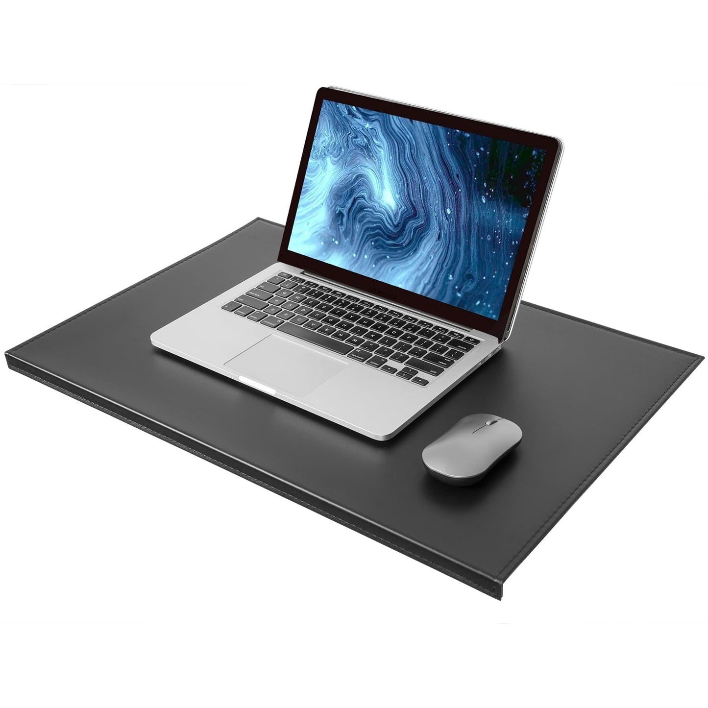 AKOZLIN 27.55”x 15.8" Soft PU Leather Surface Office Desk Mouse Mat Anti-Push Pad with Full Grip Fixation Lip Table Blotter Edge-Locked Protector