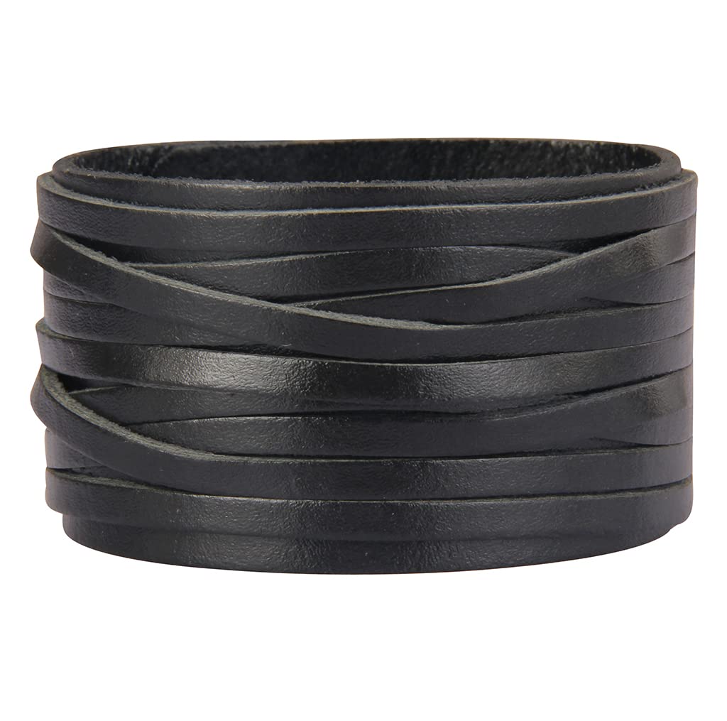 GelConnie Punk Leather Bracelet Cuff Bangle Multi Straps Wristband Adjustable Wrap Bracelets for Men, Women LPB2221-1