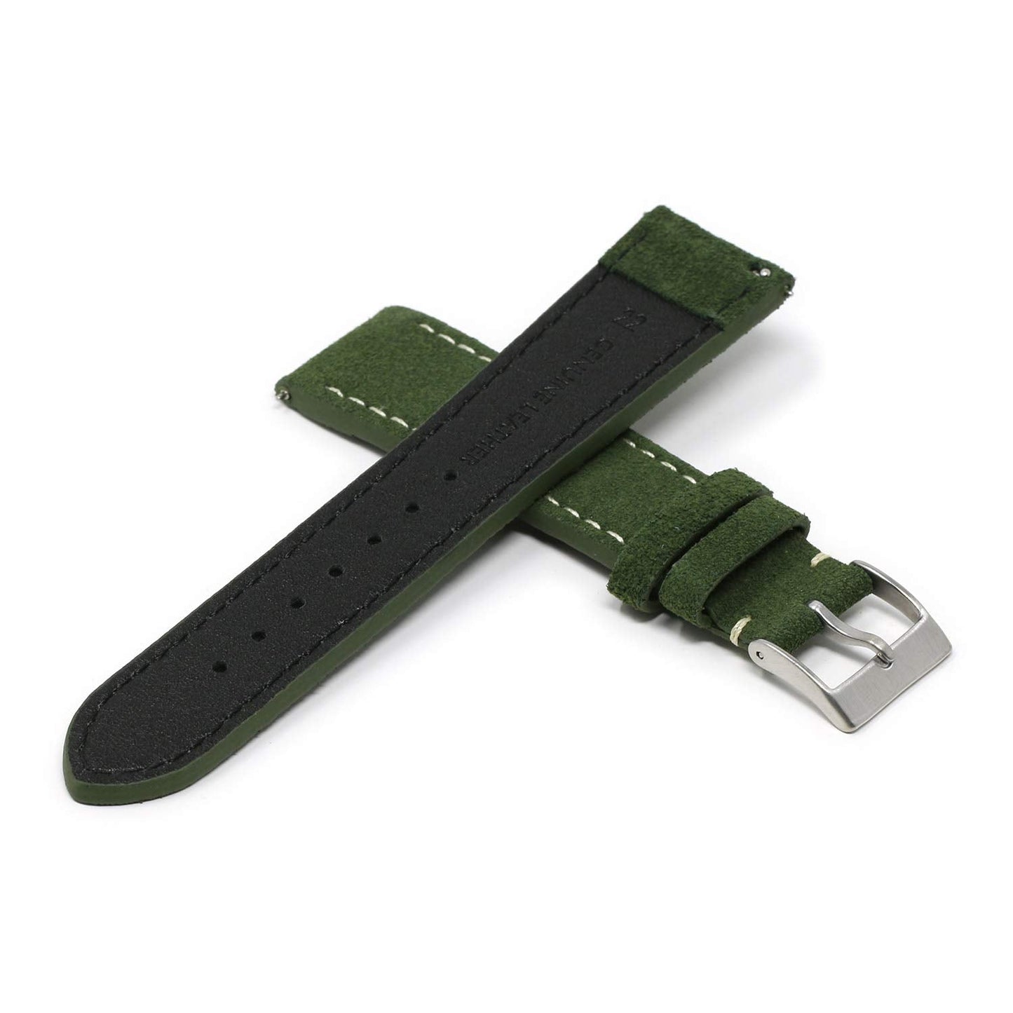 StrapsCo Classic Suede Leather Quick Release Watch Band Strap - Choose Your Color/Length - 16mm 18mm 19mm 20mm 21mm 22mm 24mm