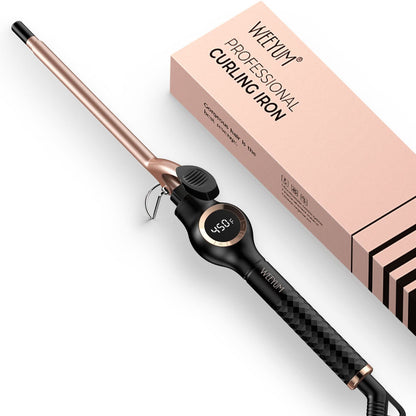 Large Curling Iron 2 Inch, Ceramic Long Barrel Hair Curling Wand, Hair Styling Tool, Dual Voltage, LCD Display, Black