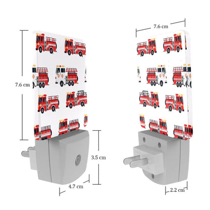 NEWzone Red Fire Truck Night Light Plug into Wall with Dusk to Dawn Light Sensors, Warm Nightlights for Bedroom, Bathroom, Hallway, Kitchen, Gifts Ideal for Girls Boys