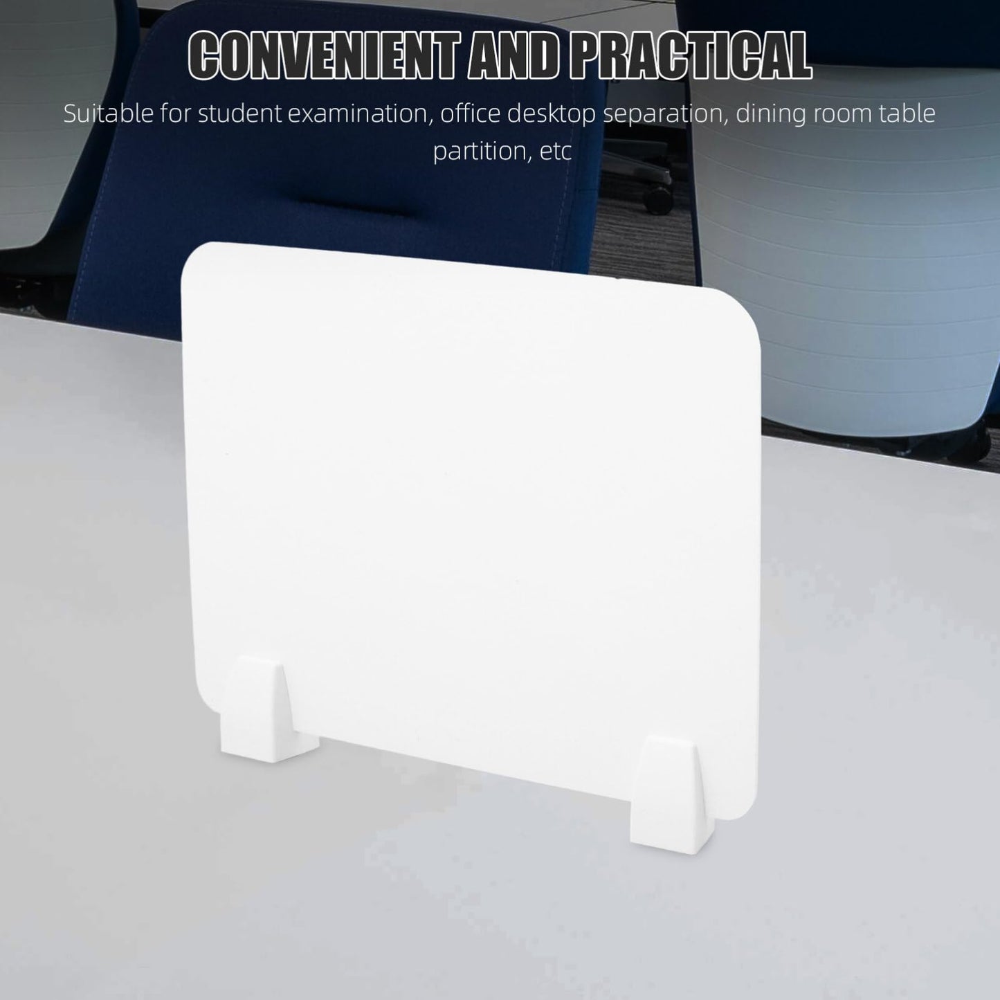 DIYEAH Desktop Partition Board 15.63X11.73 Inch Plastic Desk Divider with Base Privacy Shield Sneeze Guard for Office Student Desks Workspace Barrier Screen