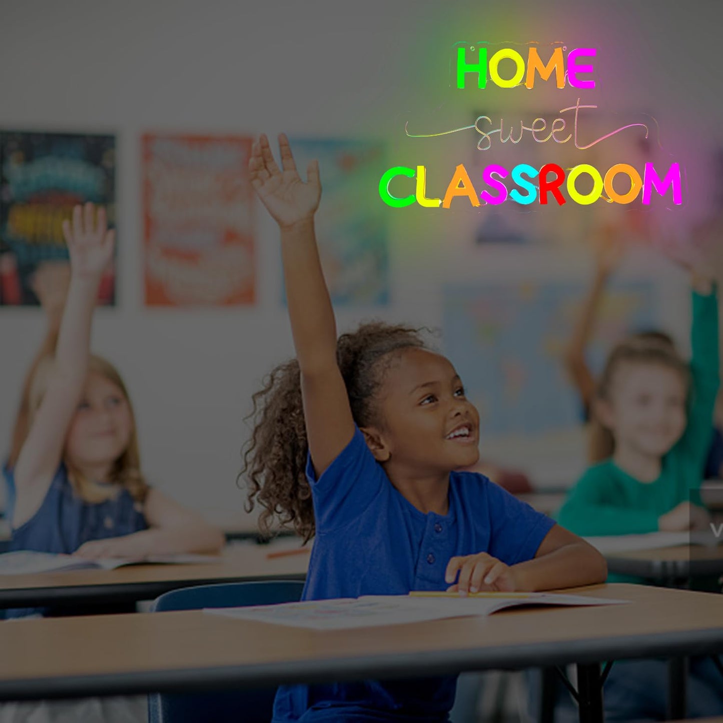 Home Sweet Classroom Neon Sign for Wall Decor School Led Sign Dimmable Teacher Neon Light Up Signs for Teacher Gift Classroom Decoration Classroom Backdrop Aesthetic Student Study Room
