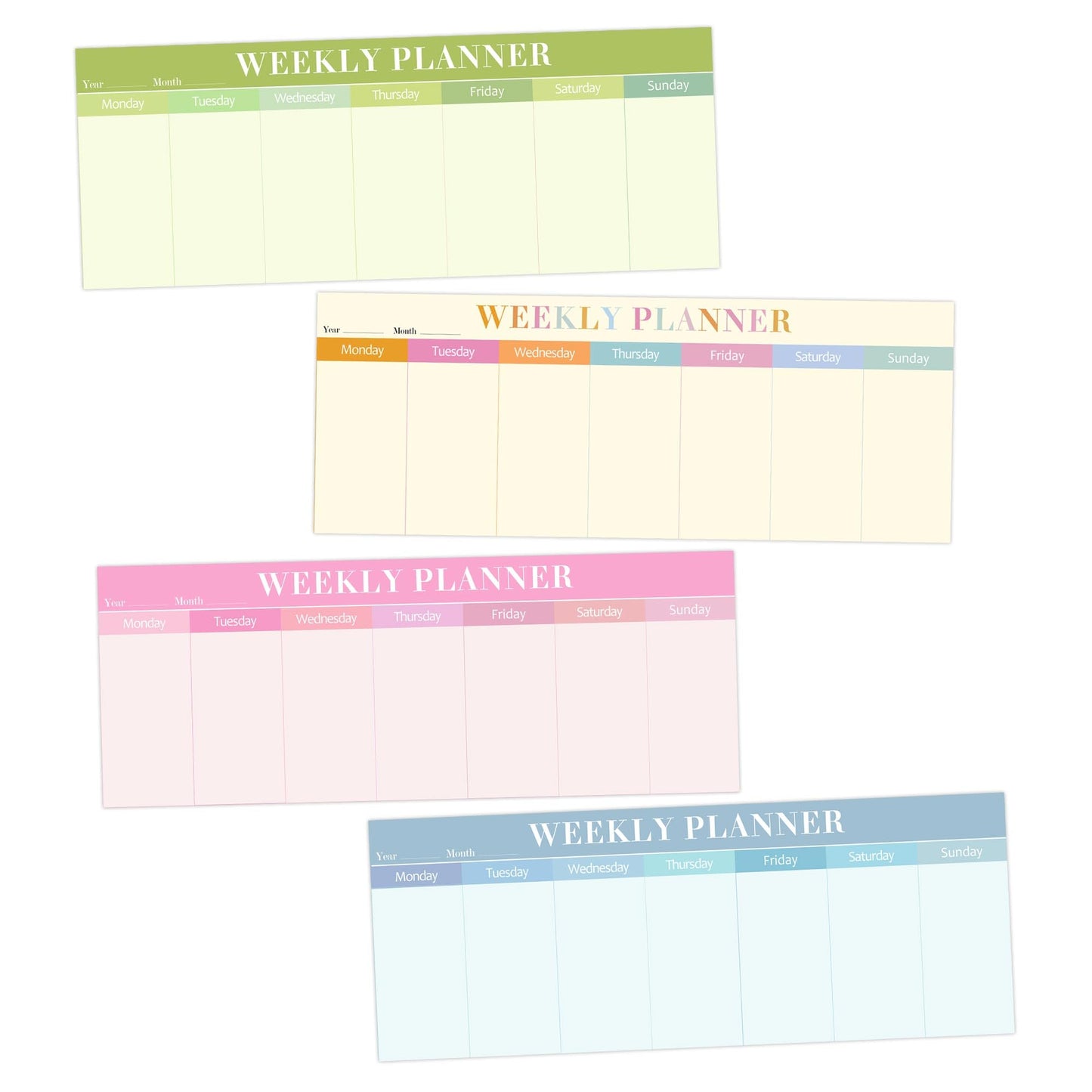120 Sheets Weekly Planner Notepad Weekly Calendar Pad 3.8x10 Inch-Colorful Weekly to Do List Notepad Desk Schedule for Student Planner