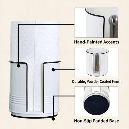 ELAORY Paper Towel Holder Countertop, Farmhouse Paper Towel Holder Countertop, Ceramic Paper Towel Holder Farmhouse Rustic Decor for Kitchen Bathroom, Kitchen Paper Towel Holder with Non-Slip Base